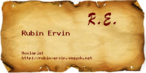 Rubin Ervin névjegykártya