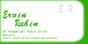 ervin rubin business card